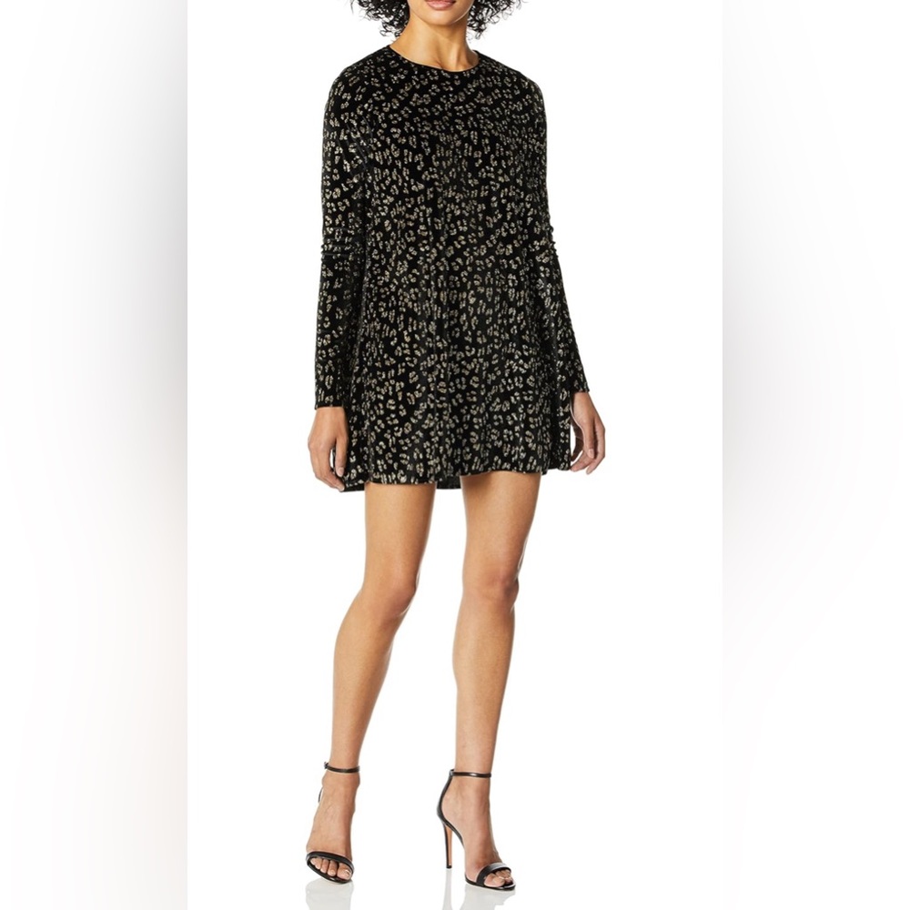 Show Me Your Mumu Women's Toby Dress - Glitter Cheetah Velvet Size L Large